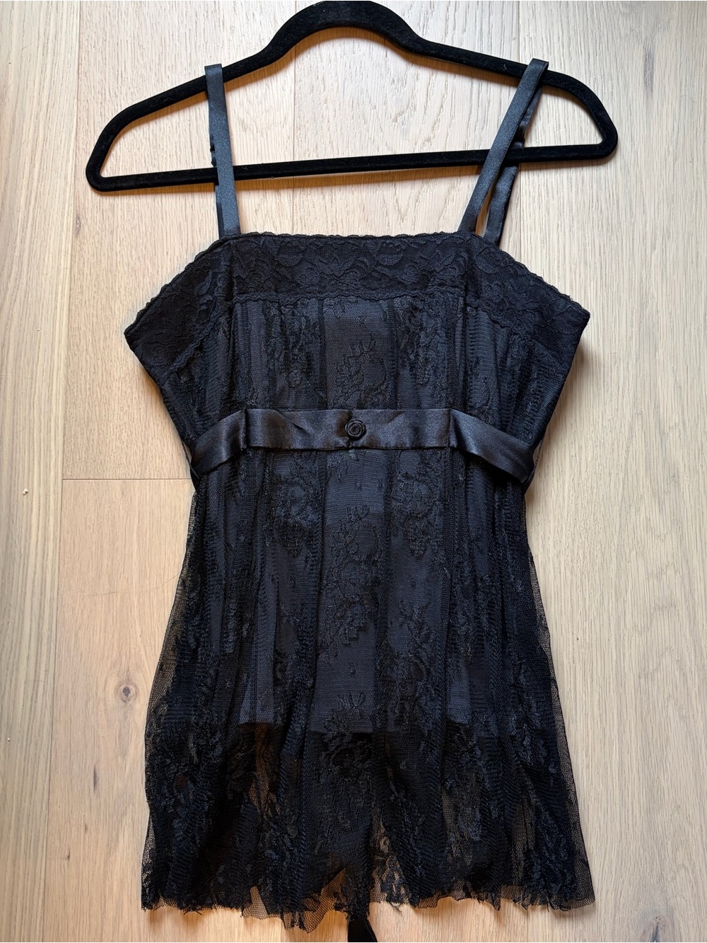 Vintage Y2K TRIPP NYC Black Lace babydoll Corset Top floral Zip Goth Punk